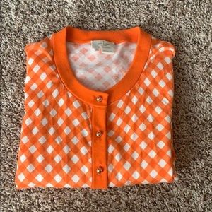Kate Spade Orange Diamond Pattern Cardigan